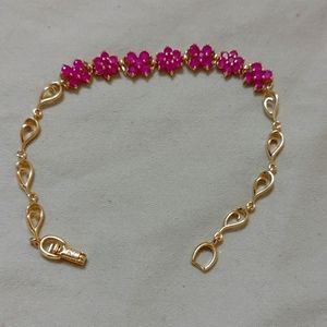 New simulated ruby gold filled bracelet
